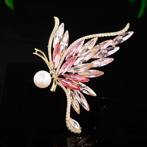 Image of Dainty Brooch Pin for Women, Rhinestone Scarf Shawl Costume Brooches and Pins Flower Boutonniere Hat Bag Suit Dress Accessories Pearl Brooches Lapel Pins