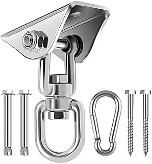 Awroutdoor Heavy Duty Swing Hangers Hooks, Stainless Steel 360°Swivel Hammock Hooks with Screws 450KG Capacity for Concrete Wooden Sets Playground Porch Indoor Outdoor Seat Trapeze Yoga,GYM