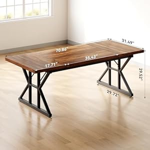 Little tree 708 inch office desk wooden executive office desk modern work desk large farmhouse writing table computer desk for home brown black  urban country home decor