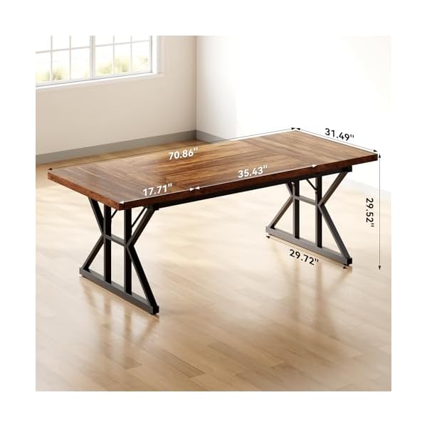 Little tree 708 inch office desk wooden executive office desk modern work desk large farmhouse writing table computer desk for home brown black  urban country home decor