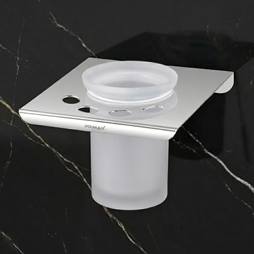 Image of Plantex (Primax) Tumbler Holder for Bathroom /Stainless Steel Toothbrush Holder /Toothpaste Stand /Bathroom Accessories - (Chrome)