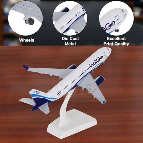 Image of Big Size Indigo Airways Airlines A320 Landing Gear Wheels Aeroplane Scale Model Die Cast Metal Aircraft Highly Detailed Replica Gift 19 Cm (Indigo Airways)
