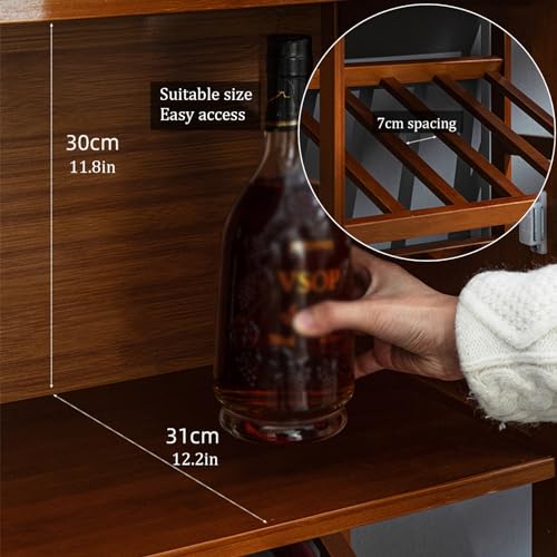 Soporte para botellas de vino de piso con tapa de madera 50x32x90CM miniatura 2
