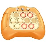 Handheld Games for Kids - Electronic Quick Push Bubbles Light-up Game Pop Fidget Toys for Toddlers - Birthday Gifts for Boys & Girls Age 3 4 6 7 8 9 10+ Year Old (Orange)