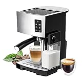 KIKIRon Kaffeemaschine 19bar Eine TOUC Espresso-Kaffeemaschine-Maschine Mit Automatischem Milchschädelsystem (Farbe : Black, Size : 21x22x29cm)