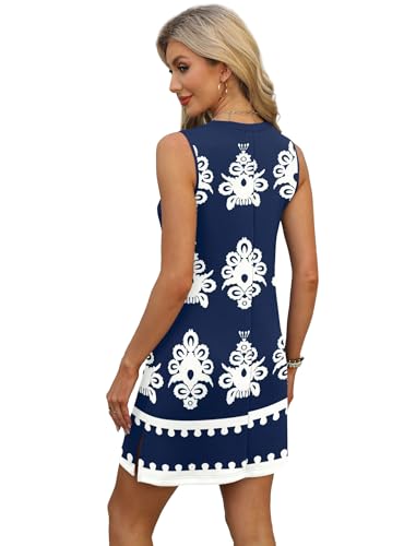 Image of BKRIVE V-Neck Summer Casual Beach Dresses for Women 2026 Vacation Women's Sleeveless Sundress with Split