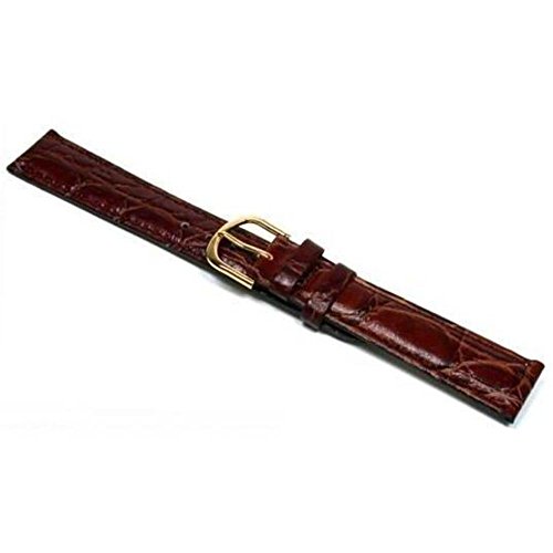 FindingKing Watch Band Padded Brown Leather Croco Grain 18mm New