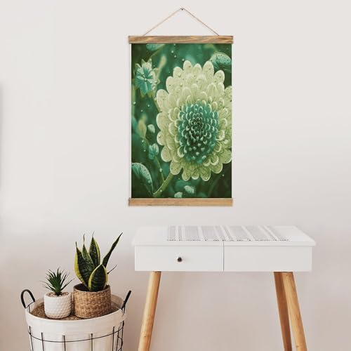 Póster de flores verdes FekiLoot con colgante para sala de estar 7