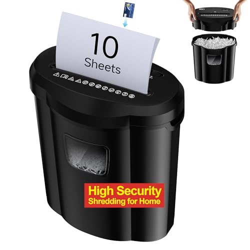 KRT KRT - Electric Paper Shredder for Home Use, 10 Sheet, Cross Cut, Shreds Documents, Credit Cards, and Staples, Jam-Proof and Safety Lock, Compact Personal Shredders for Home Office - -5%