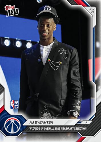 2026 Topps Now AJ Dybantsa #ADYB Wizards 1st Overall 2026 NBA Draft Selection Washington Wizards Rookie RC Basketball Card