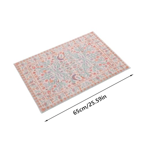 2026 Tapis de salle de bain vert, tapis de salle de bain lavable, tapis de salle de bain doux de style bohème avec motif d'oiseau mignon, convient pour la douche de salle de bain (D, 65 x 45 cm) – vue 2