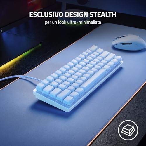 Phantom Kit di upgrade dei tasti - Esclusivi tasti stealth con lati traslucidi che risplendono con l'illuminazione Chroma RGB, US- & UK-Layout, Bianco - Tastiera gaming - Immagine 1