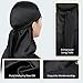 LilySilk Pure 100 Silk Durag for Men Black Extra Long Tail Wide Straps for 360,540 and 720 Waves, Silk Wave Cap