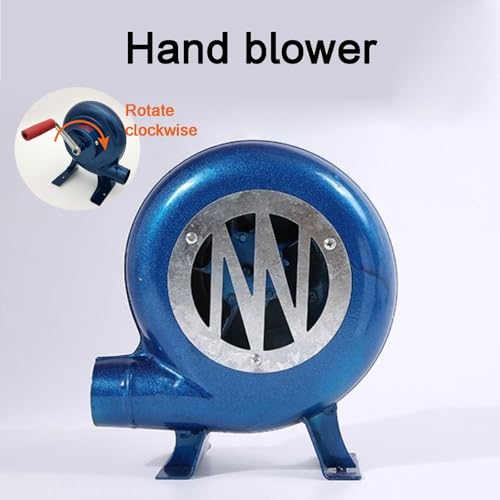 Mini wentylator dmuchawy z korbą ręczną – przenośna dmuchawa podłogowa 25 cm zapewnia efektywny przepływ powietrza i wytwarzanie ciepła do kuźni węglowych, ognisk grillowych i pieszych wędrówek