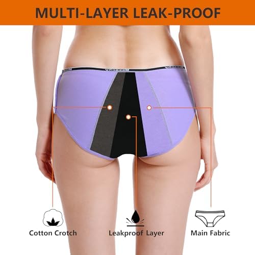 Mesachy Teens Girls Period Underwear Kids Period Panties Menstrual Leakproof Protective Underwear for Teens Cotton Briefs — view 3