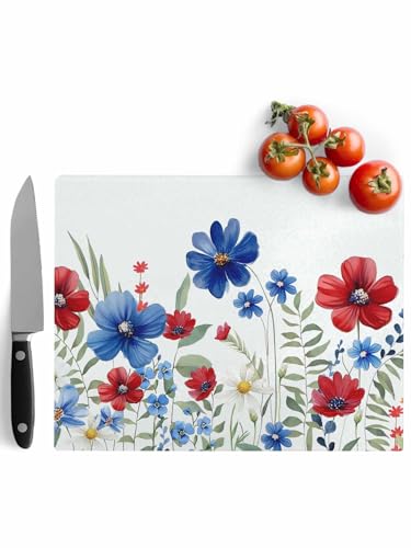 Tabla de cortar rectangular de vidrio templado 7.9 x 11 pulg