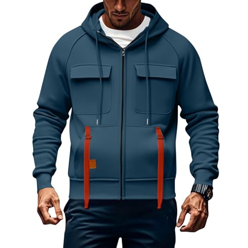 Full Zip Hoodies for Men Plain Workout Jacket Heavyweight Streetwear Trendy Clothing Fall Clothes4