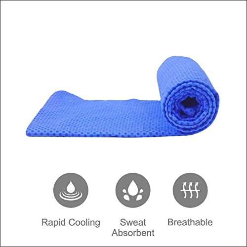 Image of GROB Cooling Towel | Sweat Absorbent, Anti-Microbial | for Fitness, Workout, Yoga, Gym, Cycling & Running (Pack of 2)
