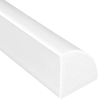 16-Pack 0.75" x 0.75" White PVC Quarter Round Molding – Rigid Composite Trim for Baseboards, Vanity, Kitchen Countertop, Non-Yellowing, Moisture-Resistant & Paintable (Not Flexible Foam)