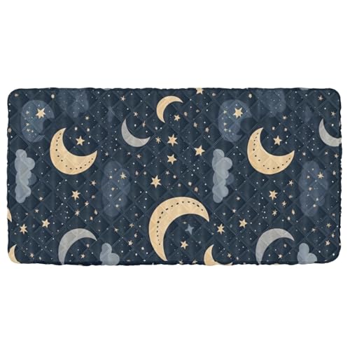 Portable Toddler Bed Sheet for Kids Moon Cloud and Shooting Star Travel Bed Fitted Sheet
