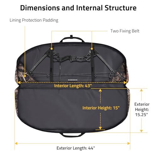 Image of CVLIFE 37 inch 44 inch Compound Bow Case Soft Bow Bag Arrow Archery Case Hunting