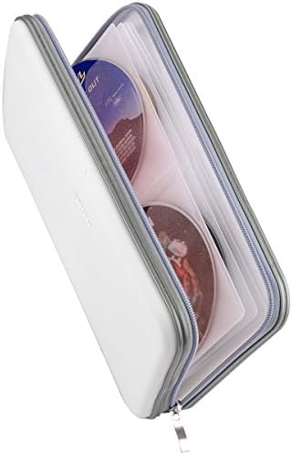 Wismart 72 Capacity Heavy Duty CD DVD Blu-ray Media Case Storage Holder Organizer Wallet (White)