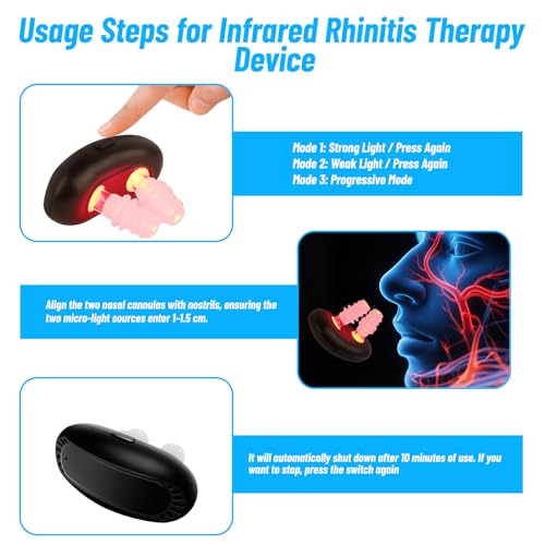 Red Light Nasal Therapy Device - Nasal Red Light Therapy Relief Treatment, Infrared Irrigation Nose Sinusitis, Sinus No More Colds, Soothing Instrument, Nose Rhinitis Device - Image 6