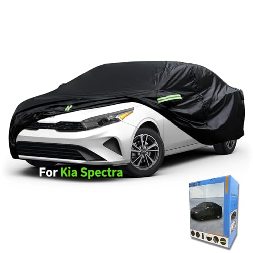 Image of Custom-Fit for Kia Car Cover, Automobiles All Weather Waterproof, Car Cover All Weather Snowproof UV Protection Windproof Outdoor Full car Cover (for Kia Spectra)