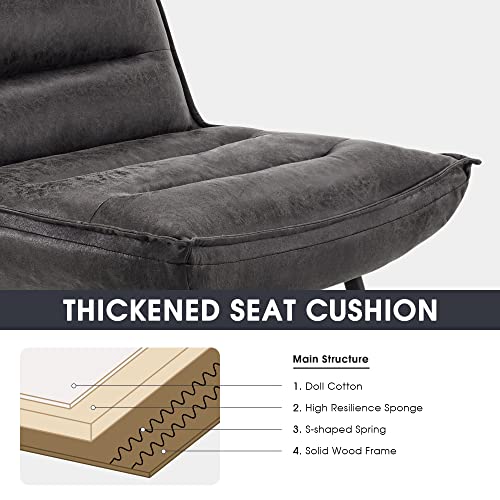 Sillón con tapizado de tela bronce gris miniatura 5