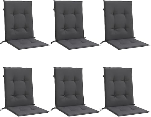 Miniatura 3 de Cojines de silla Lowback, 6 unidades, color antracita mezcla de 39.4 x 19.7 x 1.6 pulgadas, cojines de tela para Sillas De Comedor, cojines y