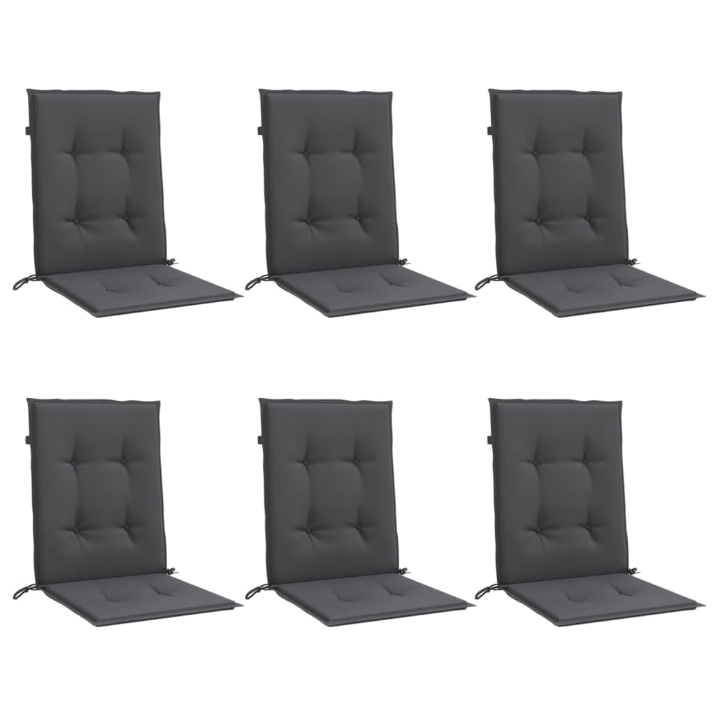 vidaXL Niedriglehner-Auflagen 6 STK Melange Anthrazit 100x50x4cm Stoff
