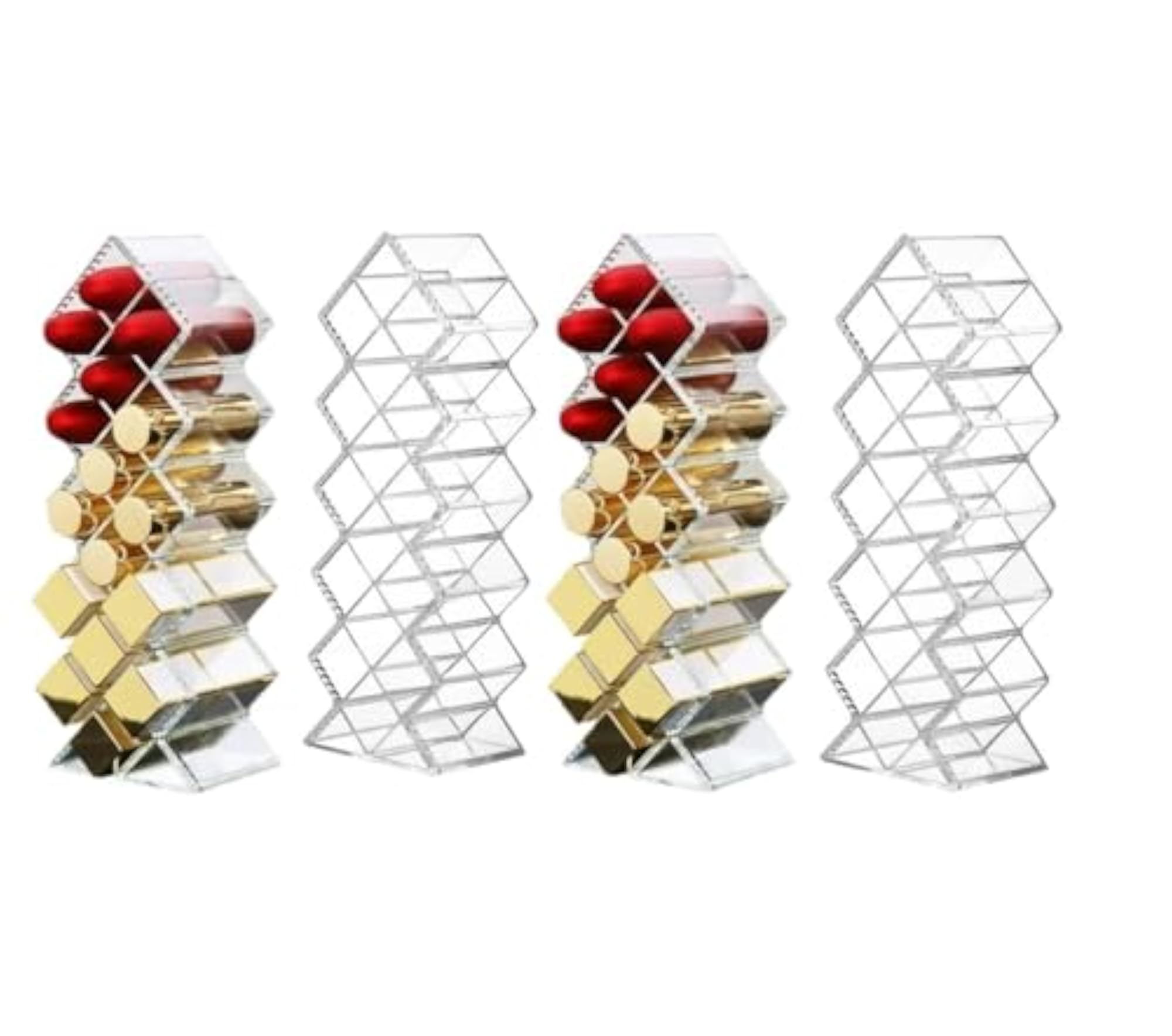 Lipstick Organizer Stackable Transparent 16 Compartment Tower
