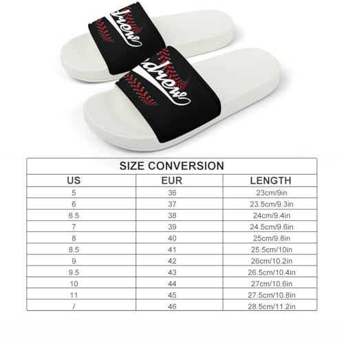 Custom Sports Slides Personalized Slippers - Baseball Sandals Quick Drying Softball Slippers Indoor Outdoor,Gifts for Men Youth Boy (White,Style 36)2