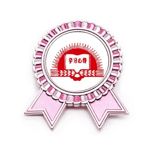 Broche Book Sun Red Revolution en métal rose taille M : le cadeau idéal pour passionné d'histoire
