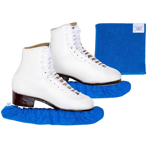 CRS Cross Ice Skate Soakers and Towel Gift Set. Large, Blade Blue