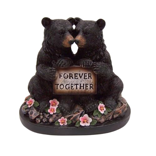 Forever Together Bear Couple Figurine, Rustic Cabin & Lodge Decor, Home & Office Accessory, 5.5 Inches
