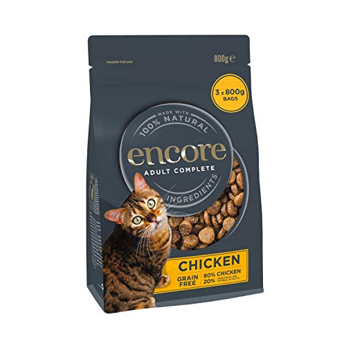 Encore Grain Free Adult Cat Food, Chicken, 800g Pack