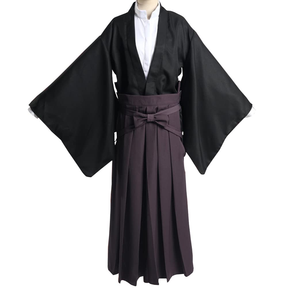 Japanese Traditional Kimono Samurai Hakama Bushi Uniform Edo Period Costume Halloween Party Cosplay Outfit
