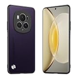 Longstong Custodia Adatta per HONOR Magic6 Pro 5G (6.8"), Cover in pelle metallica serie CODE - Viola scuro