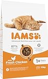 IAMS Katzenfutter trocken mit Huhn - Trockenfutter für Katzen im Alter von 1-6 Jahren, 10 kg