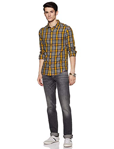 Image of Spykar Men's Checked Slim Fit Shirt