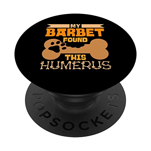 My Barbet Found This Humerus Classic Bone Lover Dog Breed PopSockets Swappable PopGrip, Black
