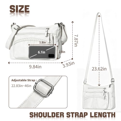 Image of ELDA Purses for Women Pocketbooks Soft PU Leather Ladies Crossbody Purse Multi Pocket Shoulder Bag