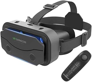 VR Brille für Handy mit Fernbedienung, 3D VR Glasses Virtual Reality Brille PC Unterhaltung Anti-Blaulicht fit iPhone & Android 5,0-7,2 Zoll