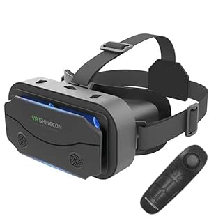 Occhiali VR per cellulare con telecomando, 3D VR Glasses Virtual Reality Occhiali PC Intrattenimento Anti Luce Blu Fit iPhone & Android 5.0-7.2 pollici