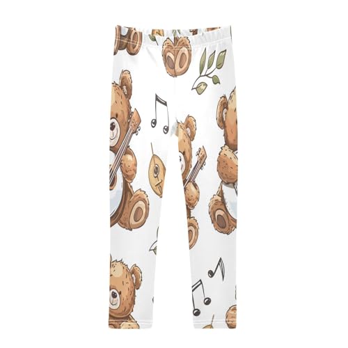 Bolaz Toddler Girls Leggings Printed Yoga Pants Leggings Guitar Bear for Kids