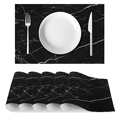Sets de table en marbre noir anti-tache pour protéger votre table - 3