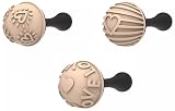 Silikomart Choco Stamp C, Love-Themed Silicone Chocolate Stamp Set, 4 Heart Designs with Handles for 31mm Hemisphere Molds, Professional Pastry and Fondant Decorating Tools