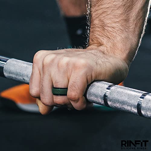 rinfit silicone rings for men 9mm wide 2mm thick - mens rubber wedding bands - infinity ring with 2 layers - patented design
