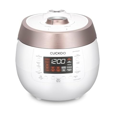 CUCKOO CRP-RT0609FW 6-Cup (Uncooked) / 12-Cup (Cooked) Twin Pressure Rice Cooker & Warmer with Nonstick Inner Pot, 14 Menu Options, Safe Steam Release, 3 Voice Guide, Auto Clean (White) Cover
